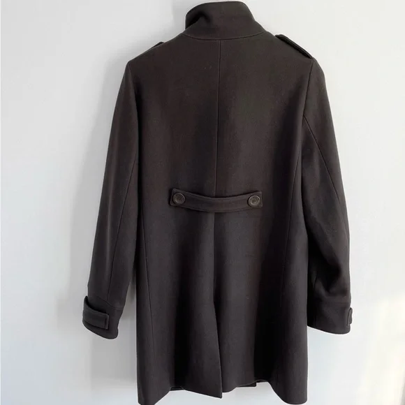 Sessùn New Haven Wool Long Brown Double Breasted Pea Coat - Picture 9 of 13
